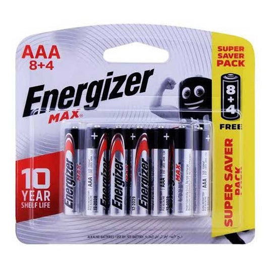 Energizer AAA Batteries - 4+8 Max