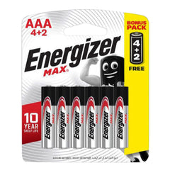 Energizer AAA Batteries - 4+2 Max