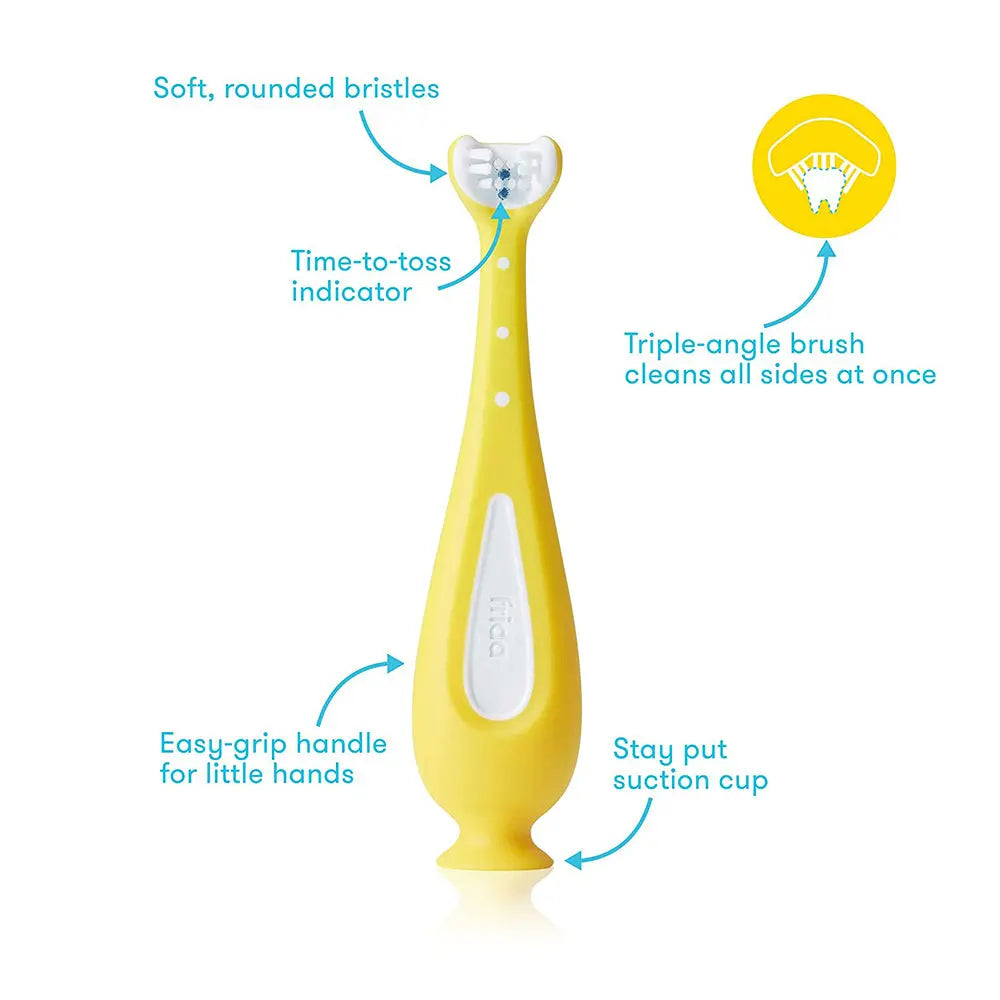 Frida Baby Triple-Angle Toothhugger Training Toothbrush for Toddler - 2 Years+ - Blue FridaBaby