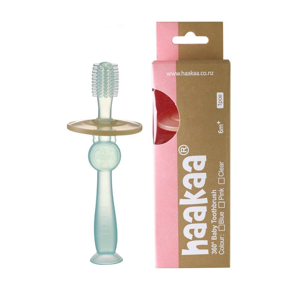 هاكا فرشاة أسنان سيليكون 360 درجة - 6 شهور + - أزرق