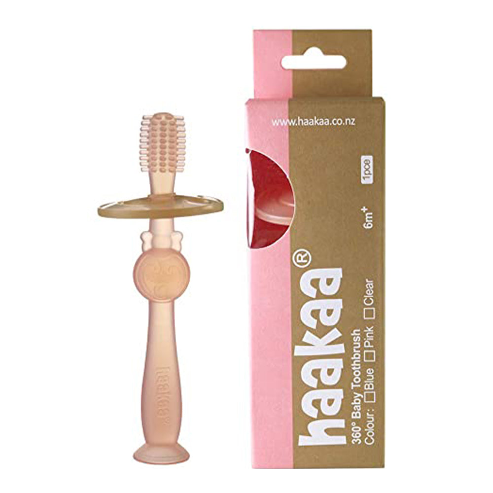Haakaa 360° Silicone Toothbrush - 6 Months+ - Pink