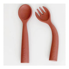 Haakaa Bendy Silicone Cutlery Set - Rust