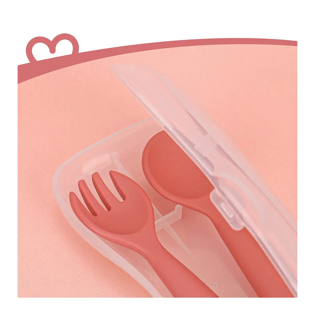 Haakaa Bendy Silicone Cutlery Set - Rust Haakaa