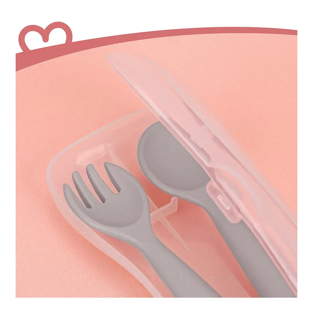Haakaa Bendy Silicone Cutlery Set - Suva Grey Haakaa