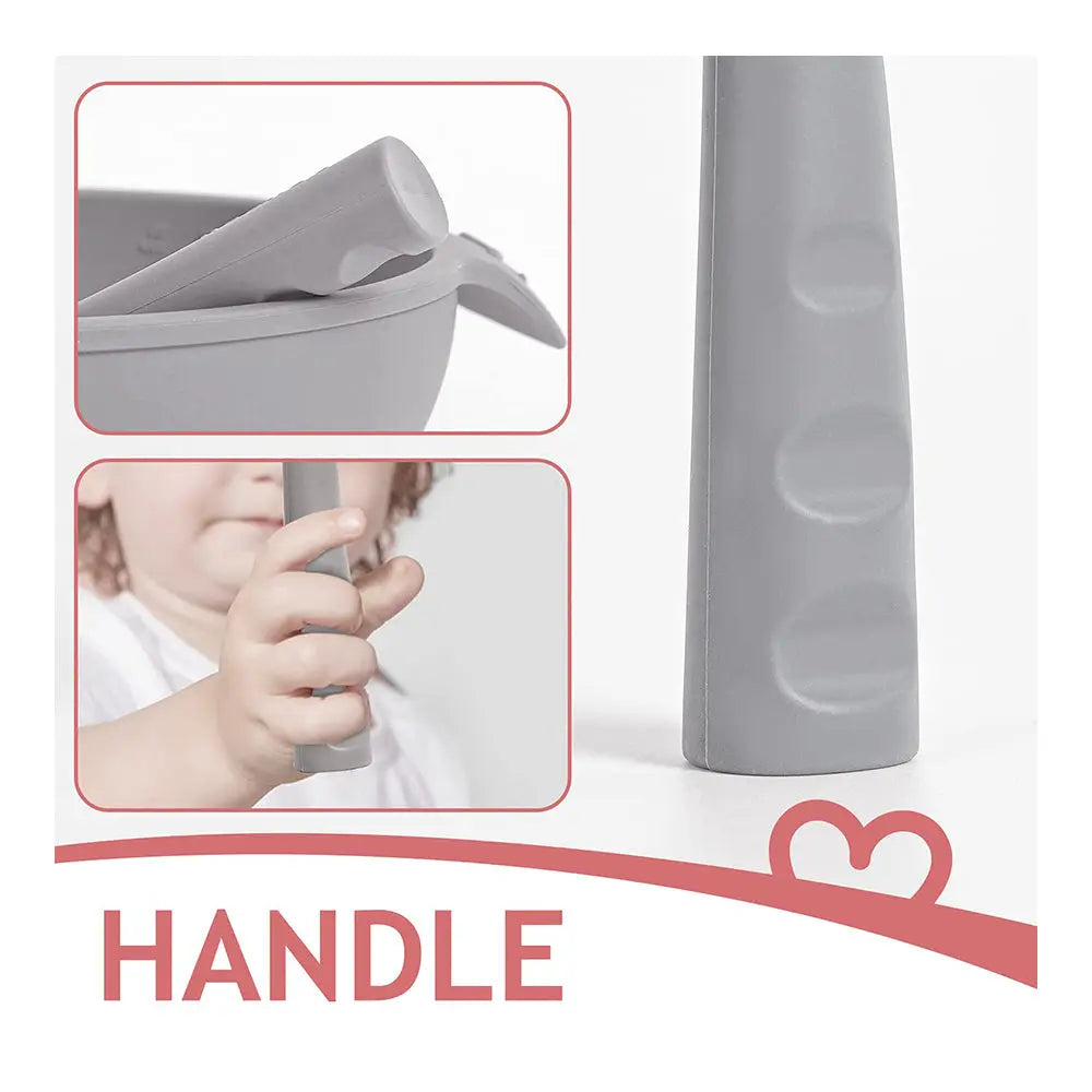 Haakaa Bendy Silicone Cutlery Set - Suva Grey Haakaa