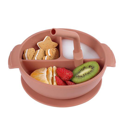 Haakaa Silicone Divided Suction Bowl - Rust