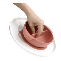 Haakaa Silicone Divided Suction Bowl - Rust