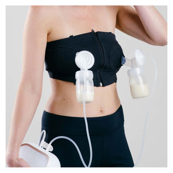 Simple Wishes Hands Free Breast Pump Bra Black Adjustable Sizing XS-LG