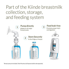 Kiinde Twist - Squeeze Natural Feeding Bottle with Nipples, 2 Pieces