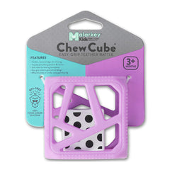 Malarkey Kids Chew Cube Easy Grip Teether Rattle - Purple