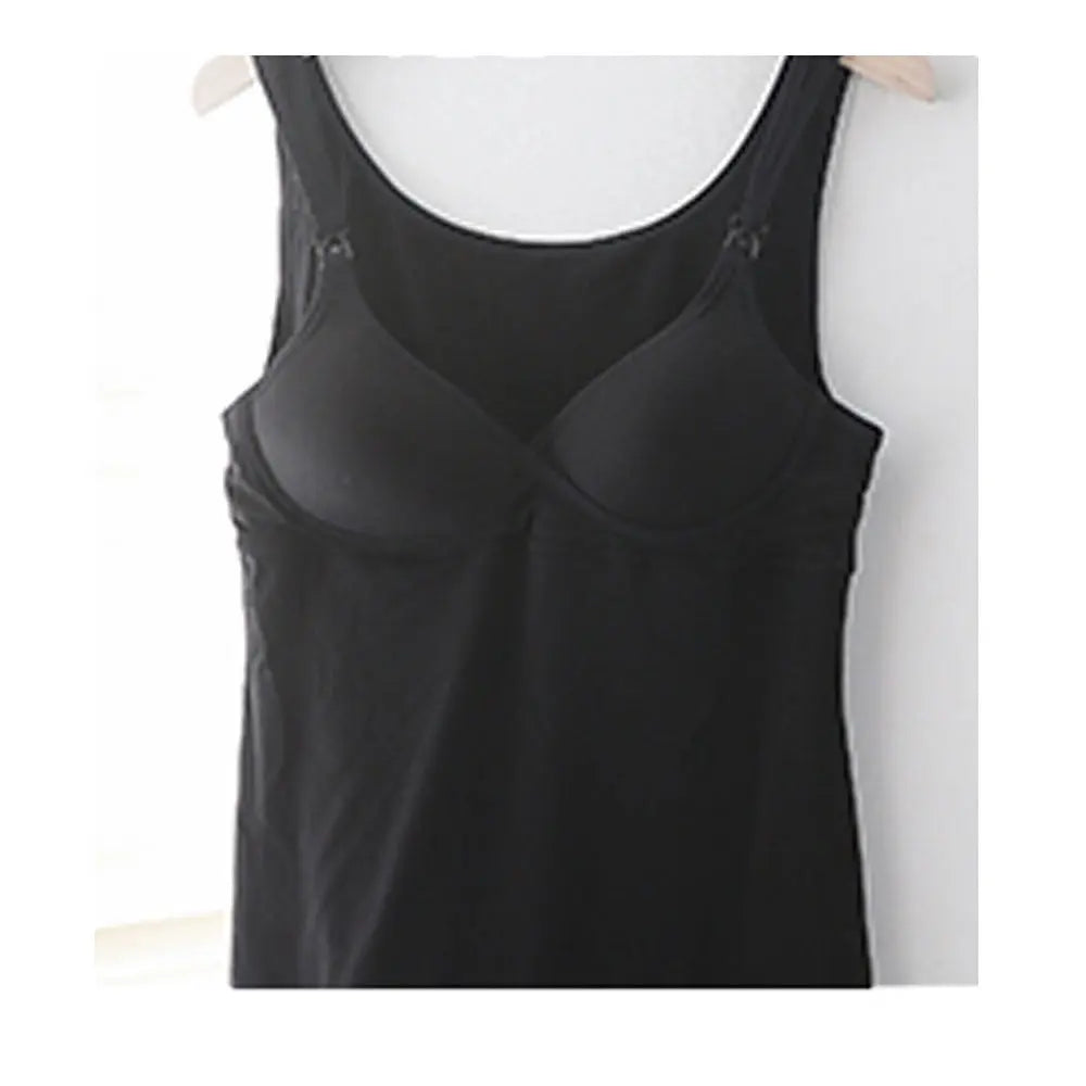 Mom's Day Maternity Camisole Padded Bra Tencel Fiber - Black Mom's Day