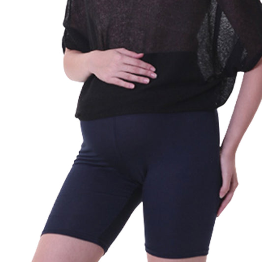 Moms Day Maternity 1/2 Legging Shorts, Navy, Free Size