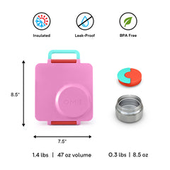 OmieBox Thermos Lunch Box - Pink Berry - 240ml