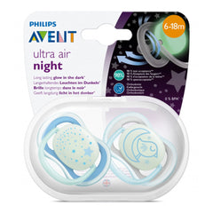 Philips Avent Soother Ultra Air Night 6- 18 months - Pack of 2