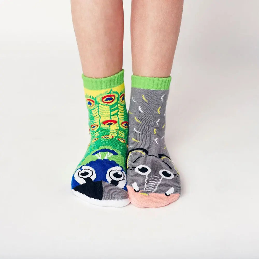 Pals Socks Peacock & Elephant Kids Socks- (4-8 years) Pals Socks