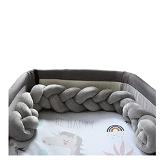 Plastimyr Braided Baby Crib Bumper - Grey