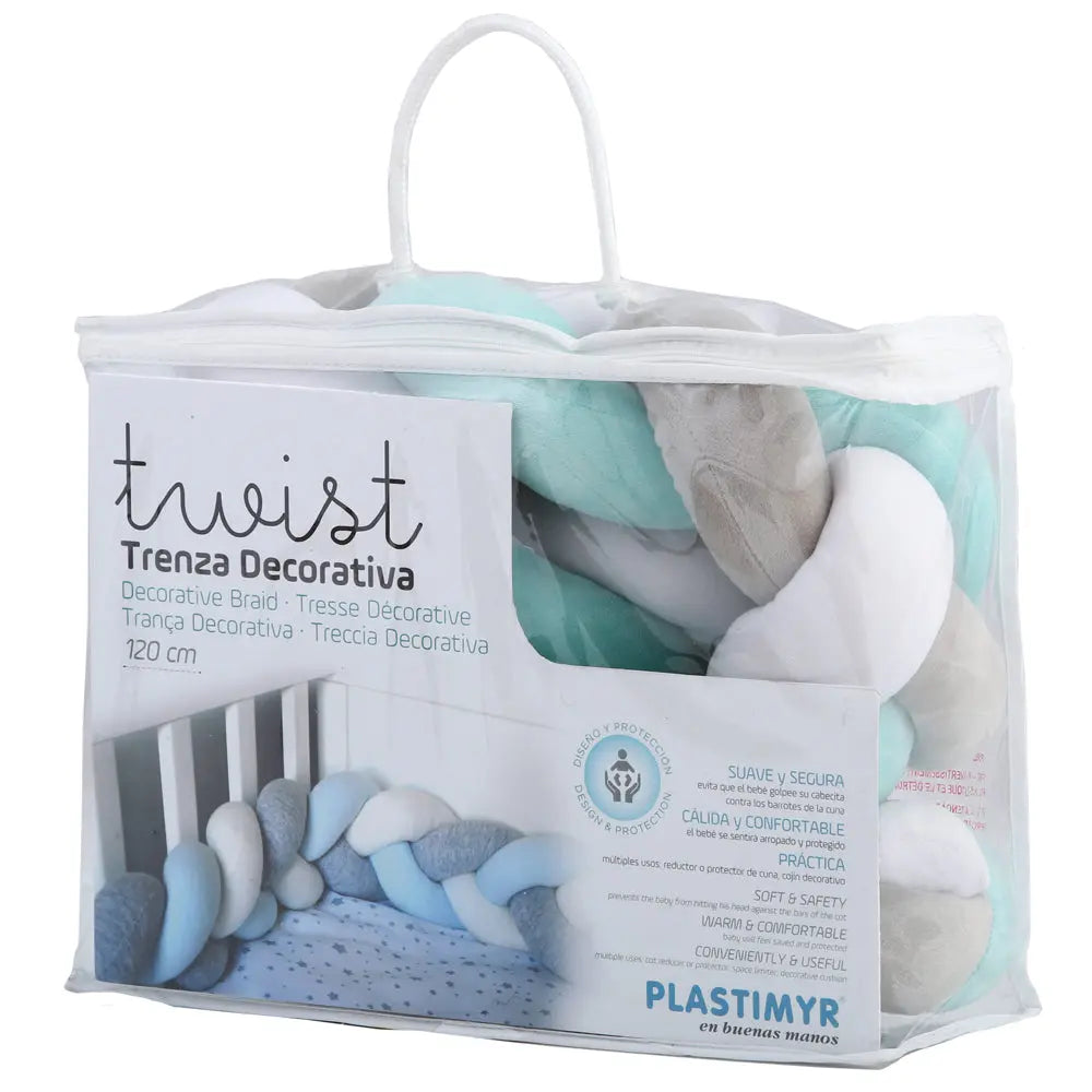Plastimyr Braided Baby Crib Bumper - Blue Plastimyr