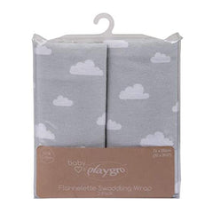 Baby Loves Playgro Flannel Wrap 2 pieces - Cloud Grey