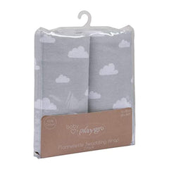 Baby Loves Playgro Flannel Wrap 2 pieces - Cloud Grey