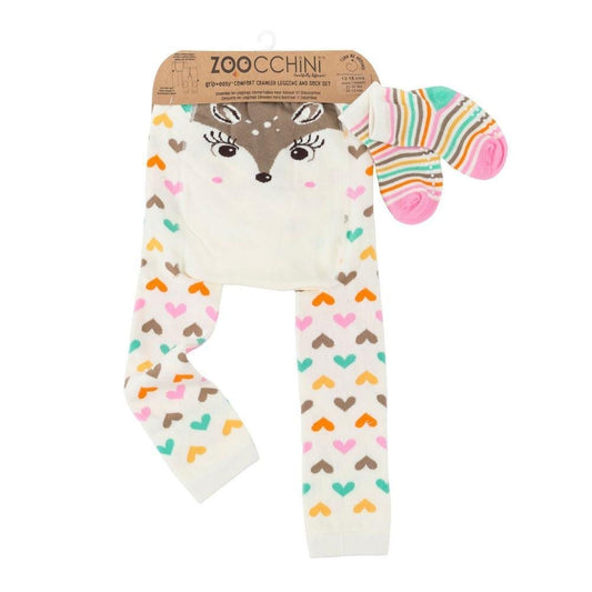 Zoocchini Comfort Crawler Babies Legging and Sock set - Fiona the Fawn