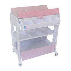 TheKiddoz 2 in 1 Changing Table with Bathtub - Pink Design