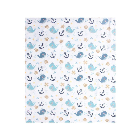 Sevi Bebe Printed Muslin Blanket 120x100 cm - Fish Pattern