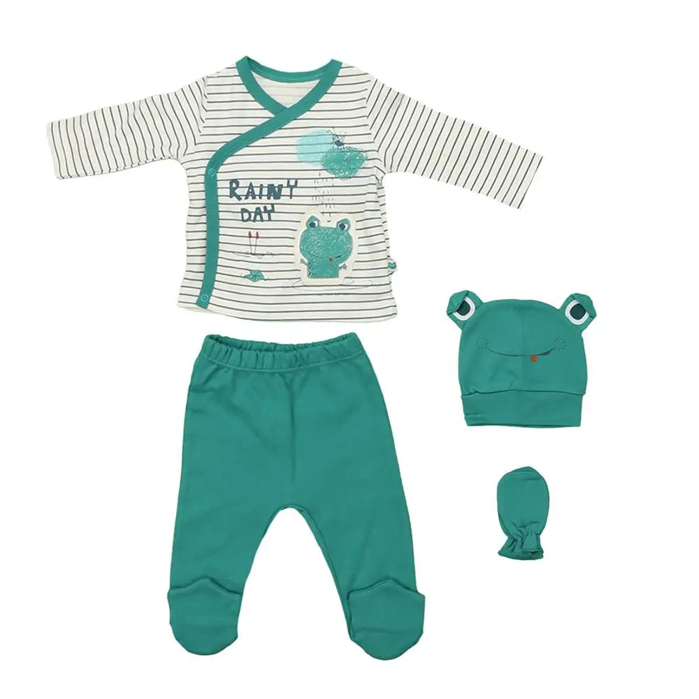 Maymio Baby Bodysuit Set of 4 - Green Tongs Baby