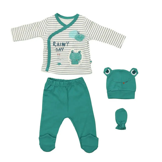 Maymio Baby Bodysuit Set of 4 - Green Tongs Baby