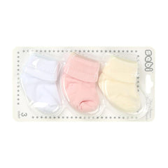 SEBI Baby Socks - Pack of 3 - White,Pink & Cream