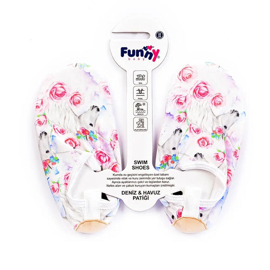 Funny Water Shoes - White Floral Funny