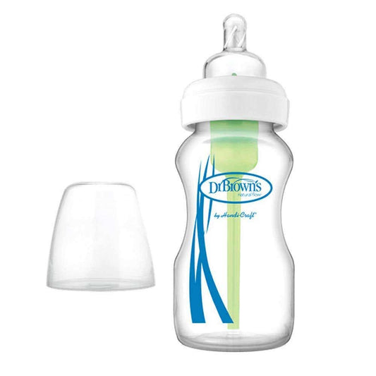 زجاجة دكتور براون ذات العنق العريض "Options +" Baby Bottle Glass - (9 أونصة / 270 مل)