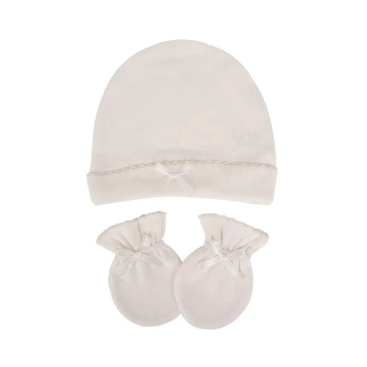 Sevi Bebe Baby Mittens and Hat Set - Ecru Sevi Bebe