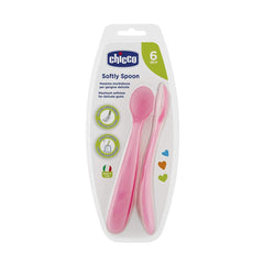 Soft Silicone Spoon Bi-pack - Pink 6 months+ - 2 pieces