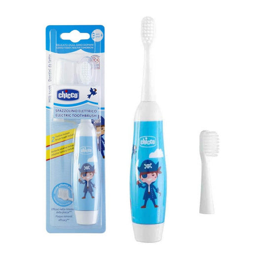 Chicco فرشاة أسنان كهربائية - أزرق - 3 سنوات +