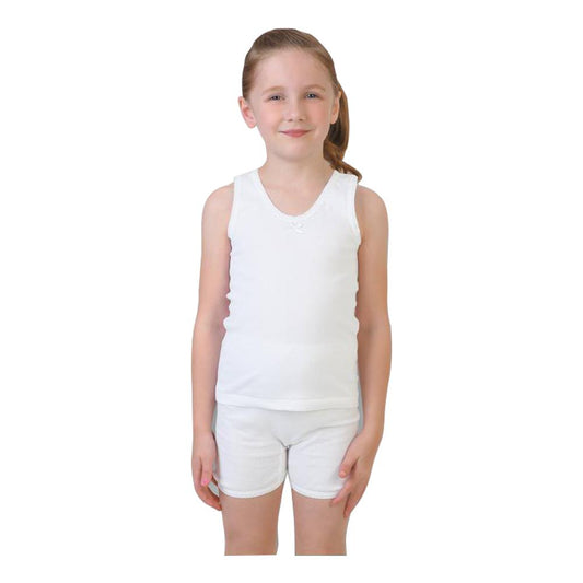 Try Girl Vest and Short Set - White