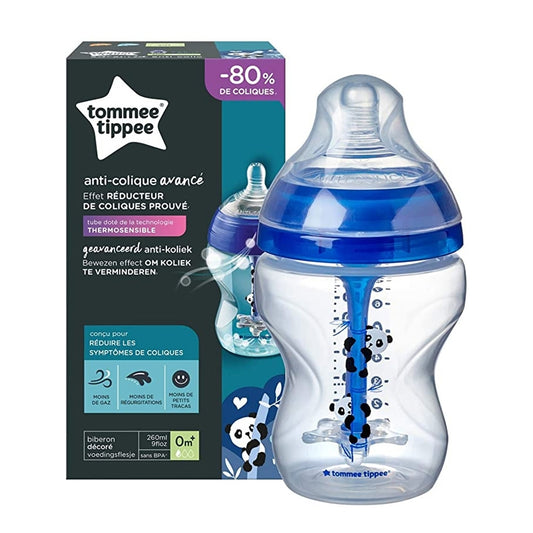 Tommee Tippee Advanced Anti Colic Heat Sensing Feeding Bottle - 260ml - Blue