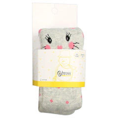 Bross Baby Socks Adorable Cat Grey Tights - 1 Pair, 0-6 months