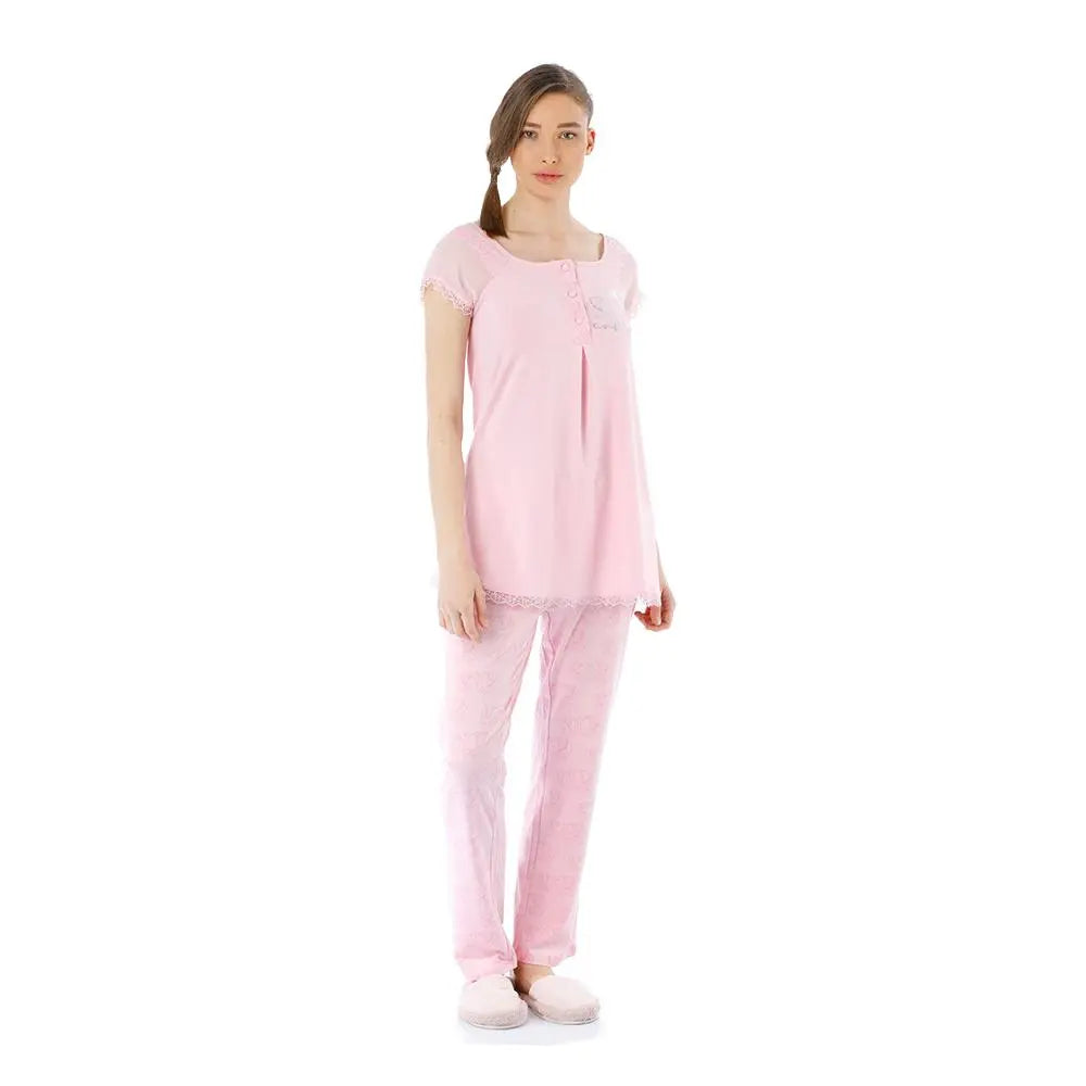 Feyza 3763 Love Maternity Pyjamas Set - Pink Feyza