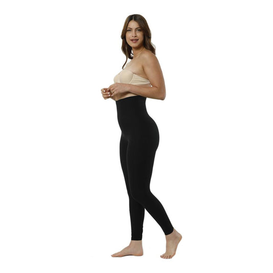 FORM ANGEL 1026 Full Tummy Coverage High Waist Corset Tights, Black