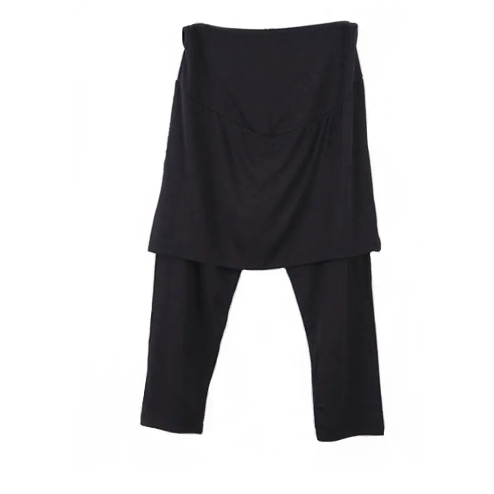 Maternity 3/4 Legging With Skirt, Black - Free Size Mom's Day