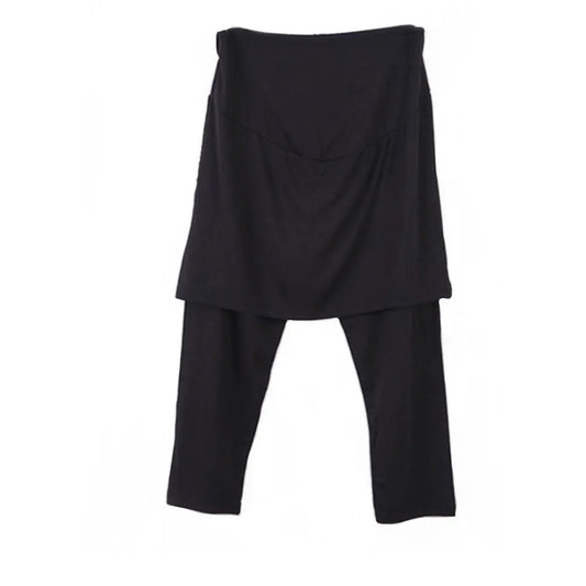 Maternity 3/4 Legging With Skirt, Black - Free Size Mom's Day