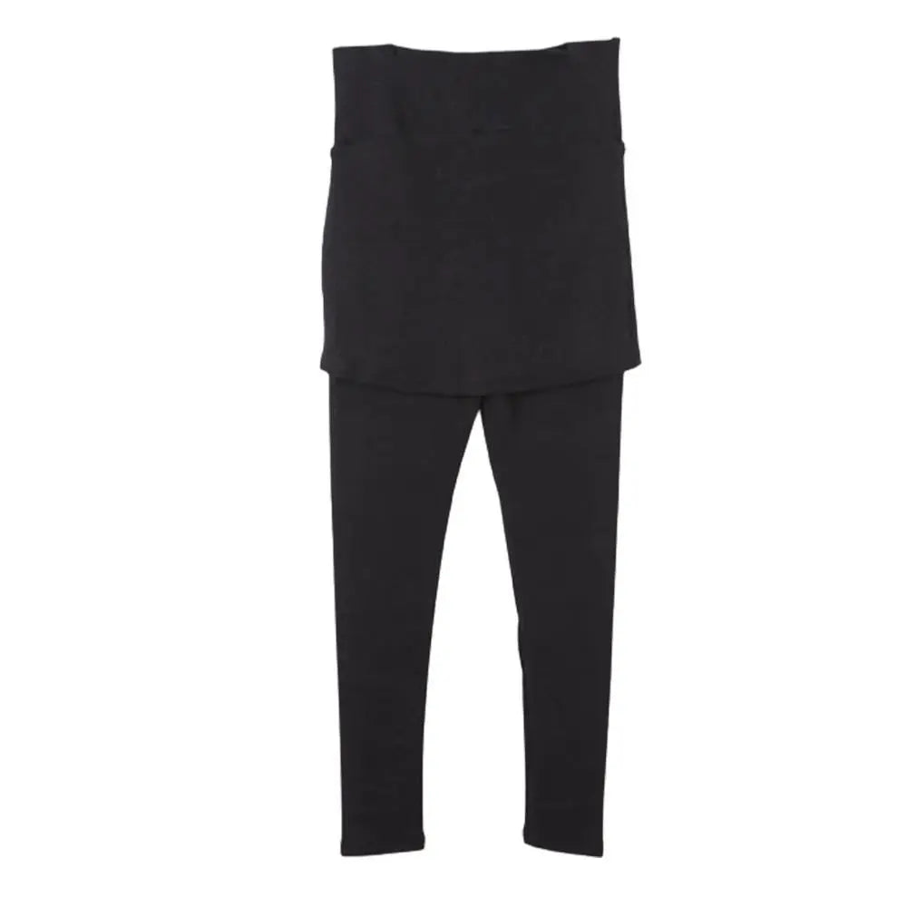 Maternity Full Length Legging with Skirt - Black - Free Size Mom's Day
