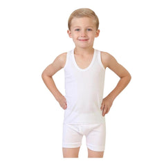 Try Boy Vest And Boxer Set - White