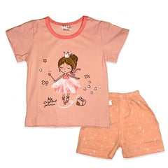Kai Kai Wangzu Ballerina Short Sleeve & Short Pyjama Set, Pink