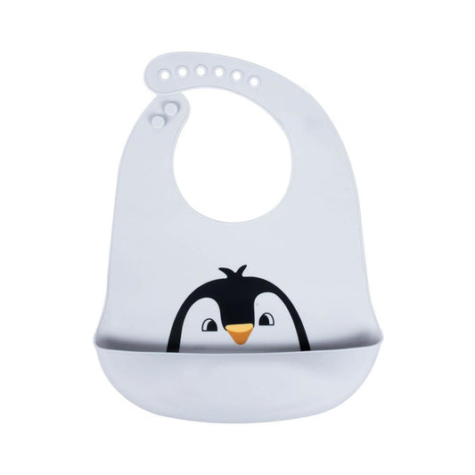 Sevi Bebe Silicone Baby Bib Penguin - Grey