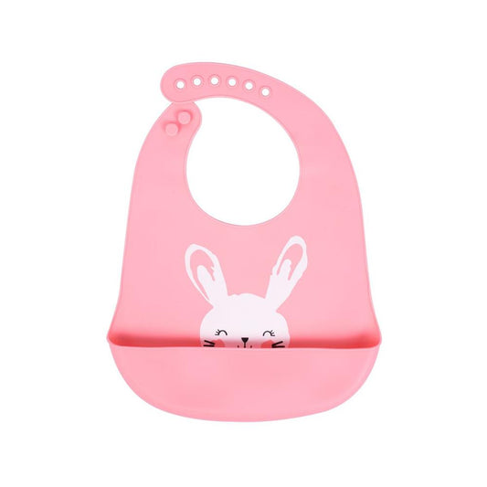 Sevi Bebe Silicone Baby Bib Rabbit - Pink