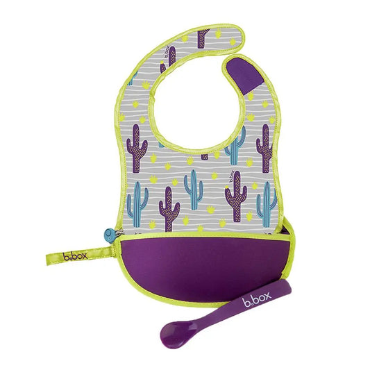 B.Box Travel Bib + Spoon -  Cactus Capers B.Box