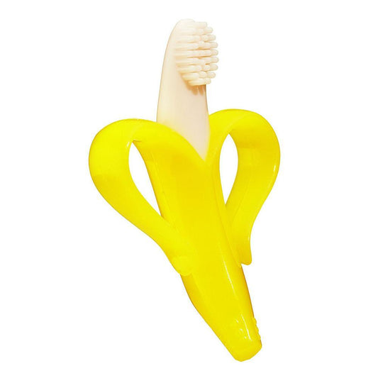 Baby Banana Infant Training Toothbrush and Teether - Yellow -  (3 to 12 Months)