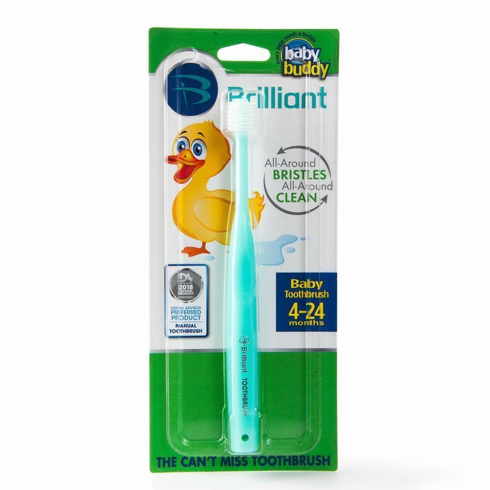 Baby Buddy Brilliant Baby Toothbrush - Mint - ( 4 to 24 Months) - Mama's First