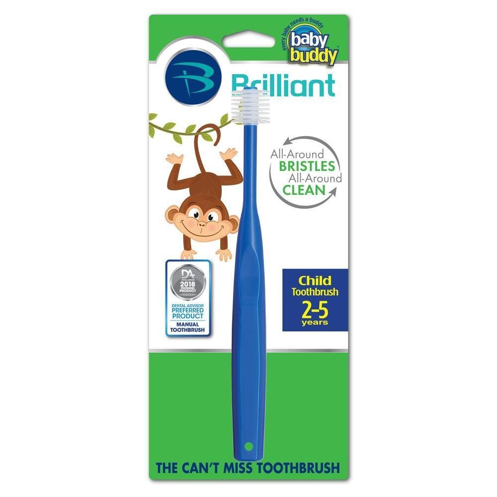 Baby Buddy Brilliant Child Toothbrush - Sky Blue - (من 2 إلى 5 سنوات)